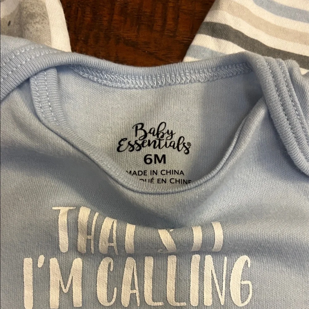 ⭐️⭐️ PICK 5 / $20 3 Baby One-Piece Bodysuits in Light Blue and Gray 6M